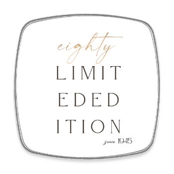80th Birthday limited edition since 1945 Gift - Square fridge magnet - white - Front