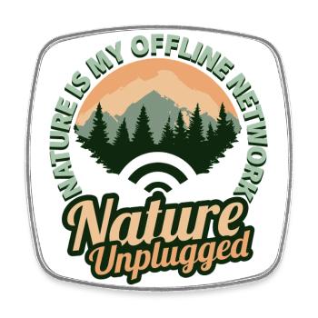 Nature Unplugged – Offline Hiking Camping - Viereckiger Kühlschrankmagnet - Weiß - Vorne