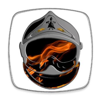 helmet firefighters firefighters of France - Square fridge magnet - white - Front
