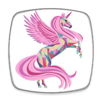 Zauberhaftes Einhorn in rosa - Viereckiger Kühlschrankmagnet - Weiß - Vorne