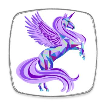 Zauberhaftes Einhorn in lila - Viereckiger Kühlschrankmagnet - Weiß - Vorne