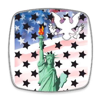 USA, Statue of Liberty - Square fridge magnet - white - Front