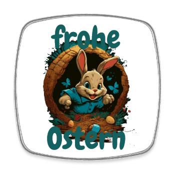 frohe Ostern Osterhase im Osterkorb Hase Easter - Viereckiger Kühlschrankmagnet - Weiß - Vorne