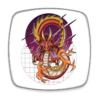 Drache Drago wyvern dragon taragon Japan Gamer - Viereckiger Kühlschrankmagnet - Weiß - Vorne