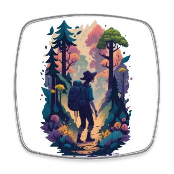 Urlaub Natur Wandern in den Bergen Freizeit Hobby - Viereckiger Kühlschrankmagnet - Weiß - Vorne