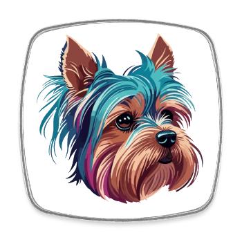 Yorkshire Terrier Dog Dog Breed Cute Dogs - Square fridge magnet - white - Front
