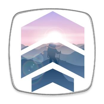Hiking Arrow - Viereckiger Kühlschrankmagnet - Weiß - Vorne