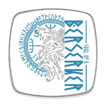 Soul of a Berserker, Norse Viking warrior - Square fridge magnet - white - Front