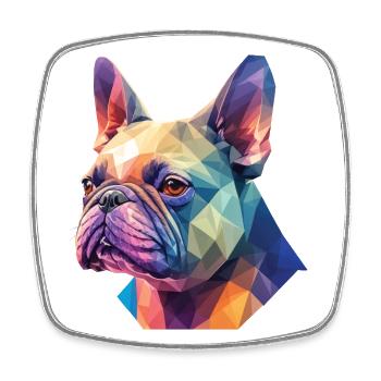 Französische Bulldogge Mama Hund Hunde Design - Viereckiger Kühlschrankmagnet - Weiß - Vorne