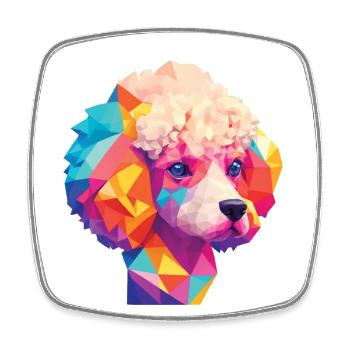 Poodle Dog Dogs Design Poodles Art Pet - Square fridge magnet - white - Front