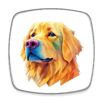 Golden Retriever Hund Hunde Design Polygon Art - Viereckiger Kühlschrankmagnet - Weiß - Vorne