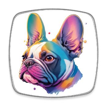 Bouledogue Français Fidèles Chiens Ami Chien - Magnet carré - blanc - Devant