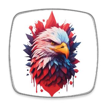 Liberté esthétique de l’aigle et fierté du design d’oiseau - Magnet carré - blanc - Devant
