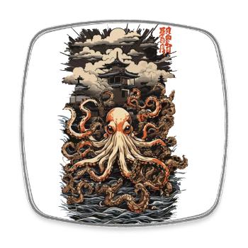 Ukiyo-e Octopus Japanese Octopus Art Design - Magnet carré - blanc - Devant