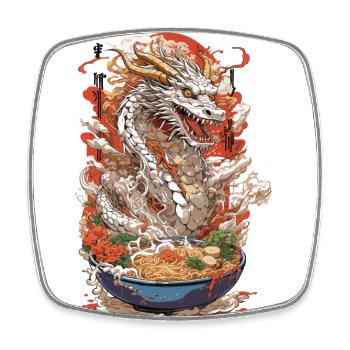 Ramen Drachen Anime Essenskunst Manga Design - Viereckiger Kühlschrankmagnet - Weiß - Vorne