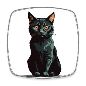 Chat magique d’Halloween Conception de chat magique - Magnet carré - blanc - Devant