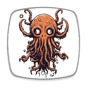 Octopus Halloween Cartoon Style - Square fridge magnet - white - Front