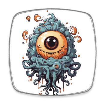Eye with tentacles: The Halloween horror highlight - Square fridge magnet - white - Front