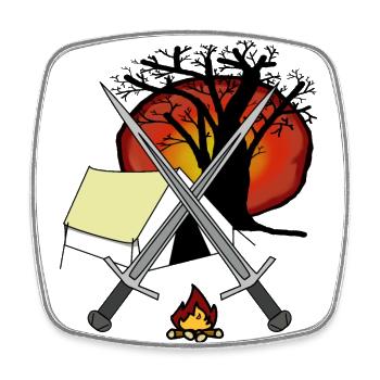 Medieval Camp Camp Warrior Swords Warrior - Square fridge magnet - white - Front