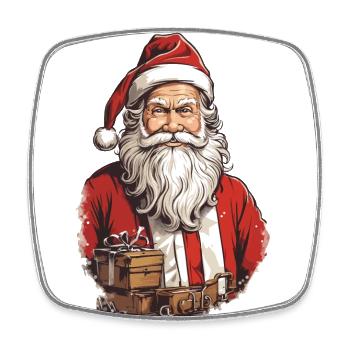 Retro Weihnachtsmann Illustration Weihnachten - Viereckiger Kühlschrankmagnet - Weiß - Vorne