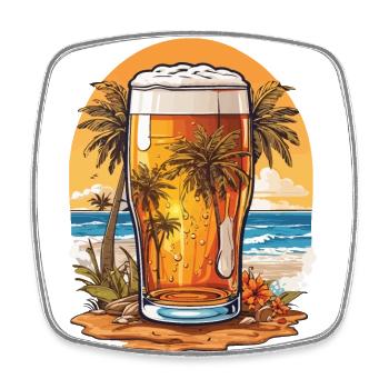 Le paradis de la bière tropicale pour les amateurs de bière - Magnet carré - blanc - Devant