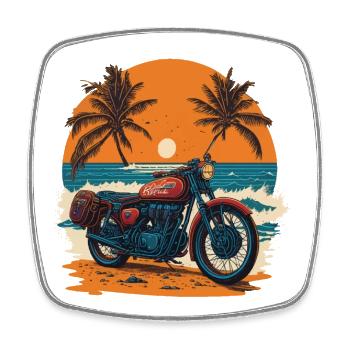 Rétro Motard Motard Design Flair Liberté - Magnet carré - blanc - Devant