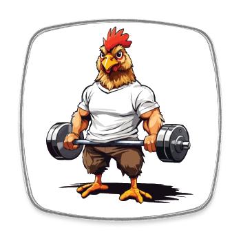 Muscle Bodybuilding Fitness Fun Design - Square fridge magnet - white - Front