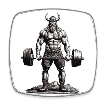 Viking Bodybuilder Fitness Aesthetics - Square fridge magnet - white - Front