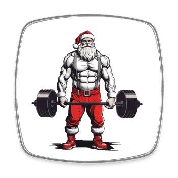 Conception de musculation de soulevé de terre de Noël drôle - Magnet carré - blanc - Devant