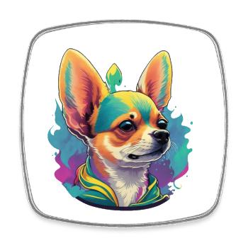 Chihuahua Liebhaber Ästhetisches Hundemotiv - Viereckiger Kühlschrankmagnet - Weiß - Vorne