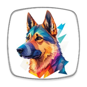 German Shepherd Dogs Popart Dog Love - Square fridge magnet - white - Front