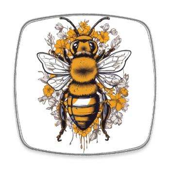 Hobby Beekeeper Bees Aesthetics Honey Love Design - Square fridge magnet - white - Front