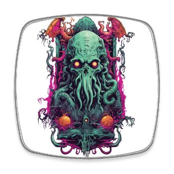 Gothic Cthulhu Demon Halloween Monster Design - Square fridge magnet - white - Front