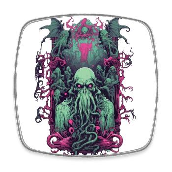 Gothic Ghoul Demon Halloween Monster Design - Square fridge magnet - white - Front