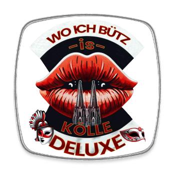 Wo ich bütz is Kölle Deluxe - Viereckiger Kühlschrankmagnet - Weiß - Vorne
