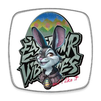 Easter Bunny Easter Spring Feelings Graffiti Gift - Square fridge magnet - white - Front