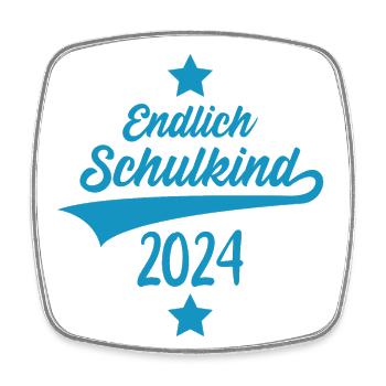 EINSCHULUNG 1. KLASSE ENDLICH SCHULKIND 2024 - Viereckiger Kühlschrankmagnet - Weiß - Vorne