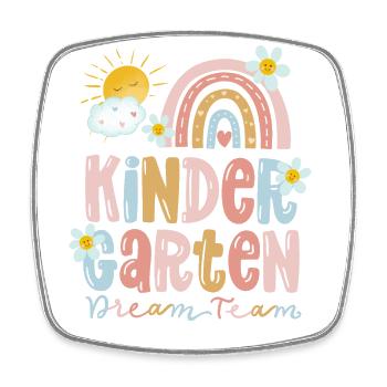 Kindergarten Team - Square fridge magnet - white - Front