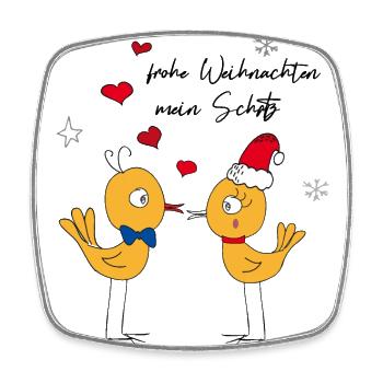 Merry Christmas - Square fridge magnet - white - Front