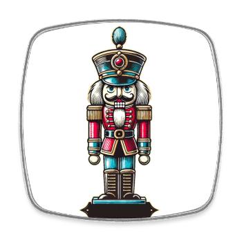 Christmas Nutcracker Retro Style - Square fridge magnet - white - Front