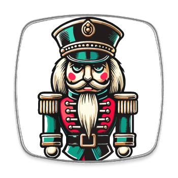 Weihnachtlicher Nussknacker Illustration - Viereckiger Kühlschrankmagnet - Weiß - Vorne