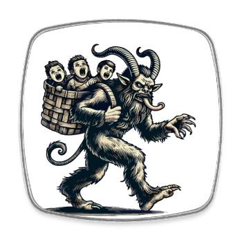 Unartige Kinder Krampus Weihnachtliche Folklore - Viereckiger Kühlschrankmagnet - Weiß - Vorne