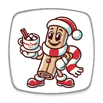 Cinnamon And Hot Chocolate Christmas Fun - Square fridge magnet - white - Front
