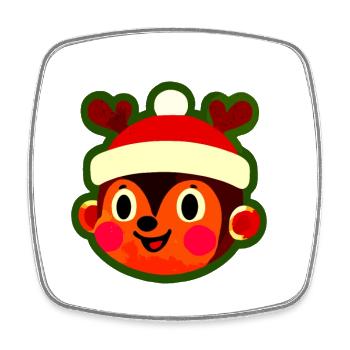Merry Reindeer Monkey Christmas Fun - Square fridge magnet - white - Front