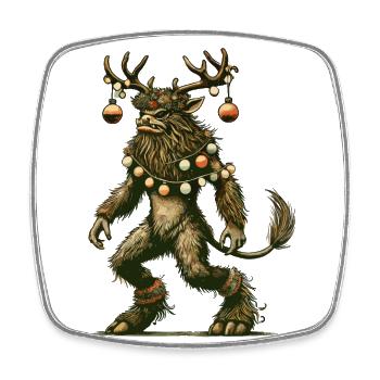 Festlicher Krampus Weihnachtszauber - Viereckiger Kühlschrankmagnet - Weiß - Vorne