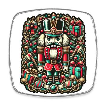 Nutcracker Christmas Festive Colorful - Square fridge magnet - white - Front