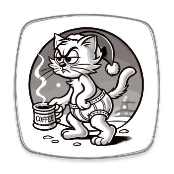 With Coffee Christmas - Square fridge magnet - white - Front