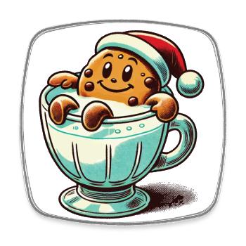 Merry Biscuit Christmas Retro Vintage Style - Square fridge magnet - white - Front