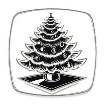 Weihnachtlicher Baum Mit Kugeln Für Festliche - Viereckiger Kühlschrankmagnet - Weiß - Vorne