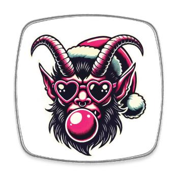 Weihnachten Krampus Lustige Sigma Male Style - Viereckiger Kühlschrankmagnet - Weiß - Vorne
